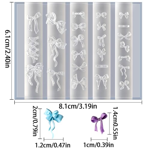 3D Bow Silicone Nail Mold for Gel Art - Reusable Bow Charms