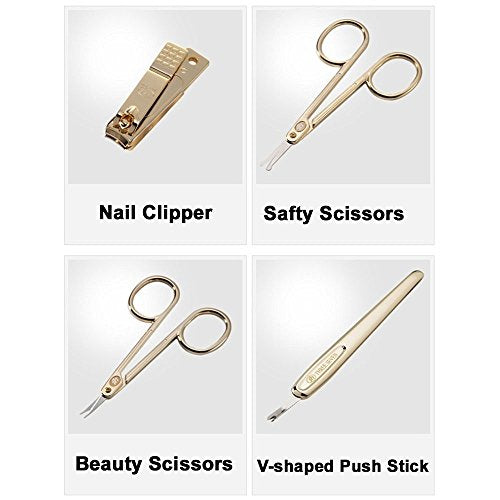 Korean Nail Clipper| World No. 1. Three Seven (777) Premium Quality Gift Travel Manicure Grooming Kit Nail Clipper Set (10 PCs, 2100G), Made in Korea, Since 1975, Gold
