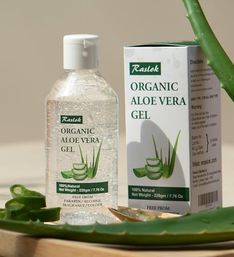 Raslok Aloe Vera Gel 99% Pure - Face & Hair Moisturizer 7.7oz