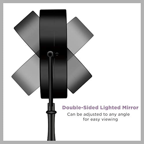 Conair 3-Way Touch Control Lighted Makeup Mirror 1x/7x Magnification, Matte Black