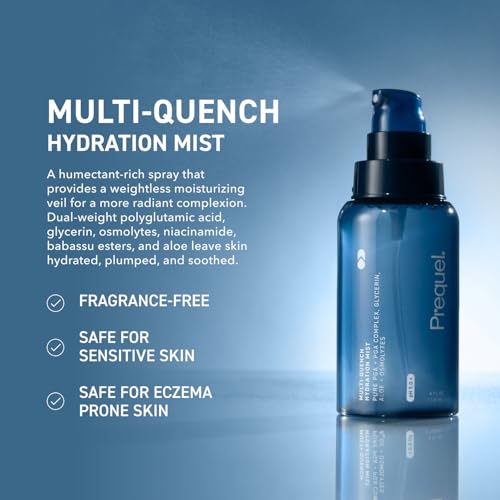 Prequel Skin Multi-Quench Hydration Mist ? Moisturizing Face Spray with Plumping PGA Complex, Glycerin, Aloe & More ? Hydrating Facial Spray with Niacinamide for Smoother Skin ? Fine Mist Humectant