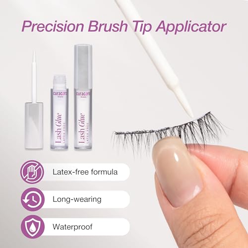 Curacoro Latex-Free Strip Lash Glue - Clear Eyelash Adhesive 5ml