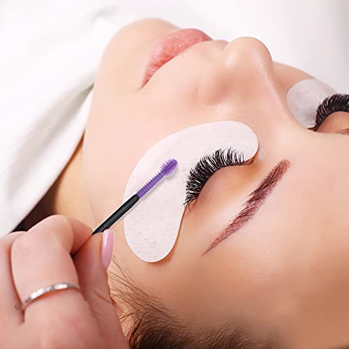 G2PLUS 50PCS Disposable Silicone Eyelash Brushes - Purple Mascara Wands