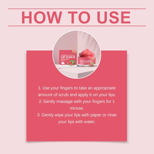 Watermelon Guava Lip Scrub – Sugar Exfoliator for Dry Lips, 30g