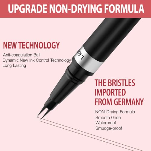 LAVONE Waterproof 2-in-1 Eyebrow Pencil with Brush - Black
