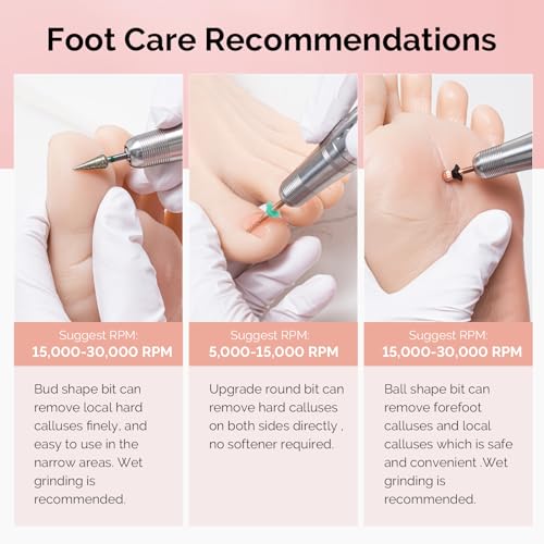 MelodySusie Portable Electric Nail Drill with Upgrade Round Shape Pedicure Bit
