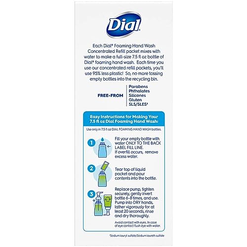 Dial Foaming Hand Wash Concentrated Refill Starter Kit, Aloe-scented, 3 pack, 2.52 fl oz