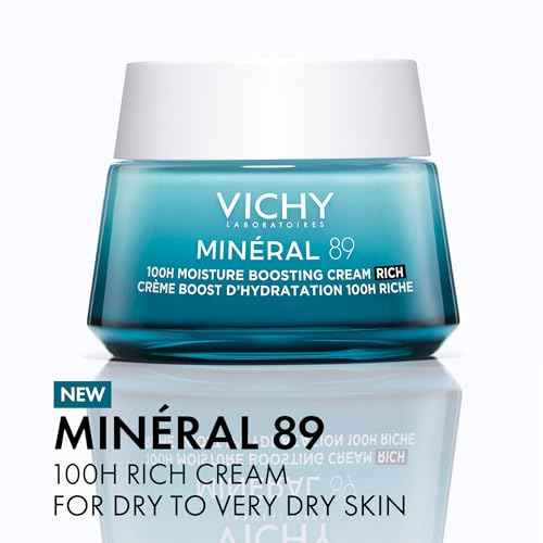 VICHY Mineral 89 Rich Cream, 100H Moisture Boosting Cream, Hydrating Face Moisturizer with Hyaluronic Acid, Niacinamide and Lipids, Daily Face Moisturizeer with Rich Texture for Dry Skin