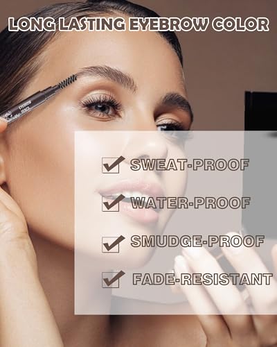 6 Pack Medium Brown Eyebrow Pencil - Waterproof Dual-Ended with Spoolie