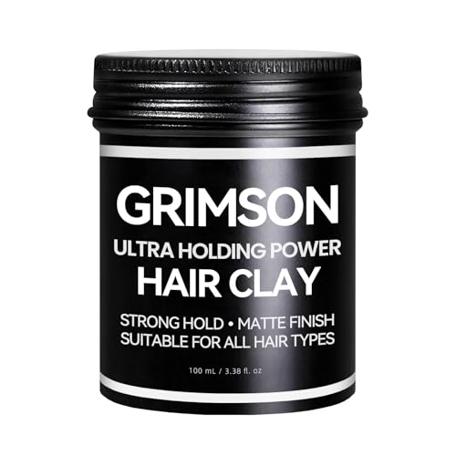 GRIMSON Hair Clay for Men - Strong Hold, Matte Finish