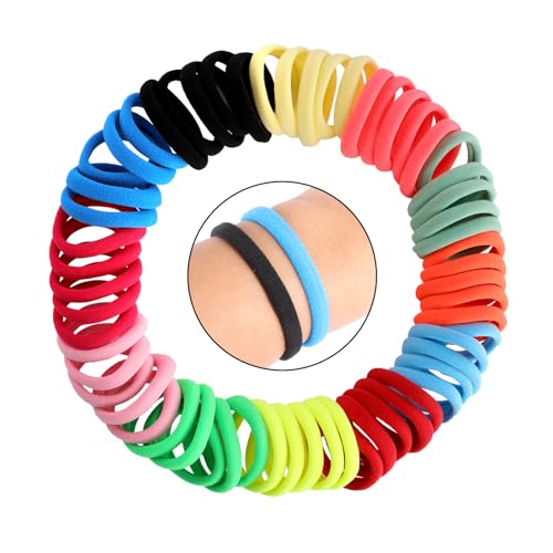 Black Hair Ties for Women & Girls - 120 Pack Elastic Ponytail Holders