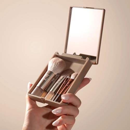 Real Techniques Mini Makeup Brush Set, 6-Piece with Mirror