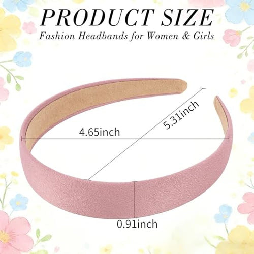 12-Pack Polka Dot & Solid Color Headbands for Girls & Women