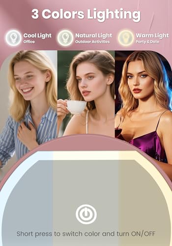 Compact Rechargeable Makeup Mirror with 40X Magnification & LED Light