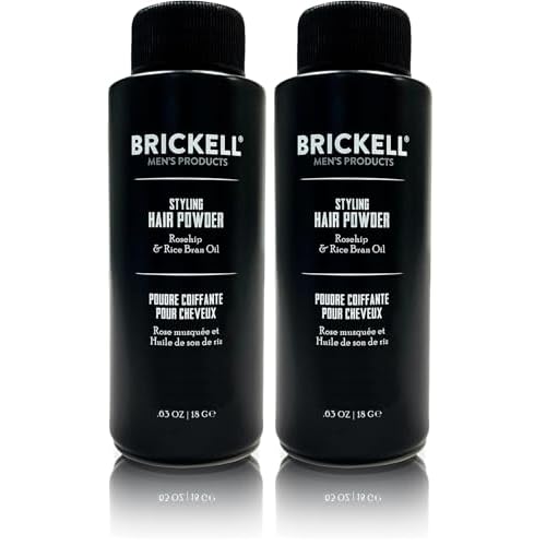 Brickell Men's Styling Hair Powder For Men, Creates Volume, Natural & Organic, Non-Greasy Texturizing Powder, 18g, Fragrance-Free (Pack of 2)