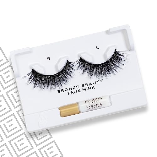 Eylure Vegas Nay Bronze Beauty False Eyelashes, Reusable, Adhesive Included, 1 Pair, Cruelty Free