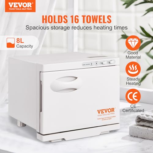 VEVOR 8L Hot Towel Warmer Cabinet with Stainless Steel Rack