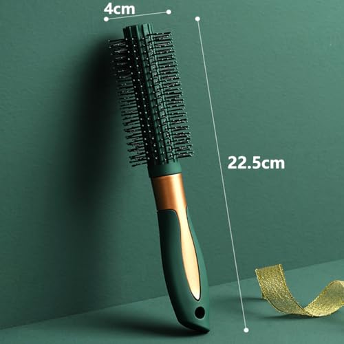 Reazana Styling Brushes Detangling Brush Blow Drying Detangler Hairbrush Nylon Bristle Pins Anti-Static Massage Hair Brush Fashion Comb for Women and Girls Thick Curly Wavy Dry and Wet Hair (Round)