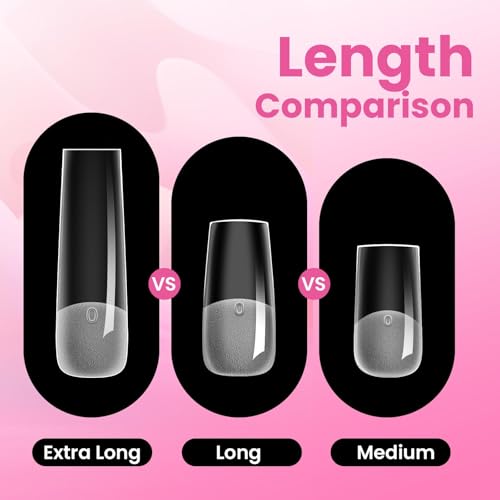 Beetles Tipex Instant Apex Nail Tips XL Square Clear 160pcs - Perfect for DIY Extensions