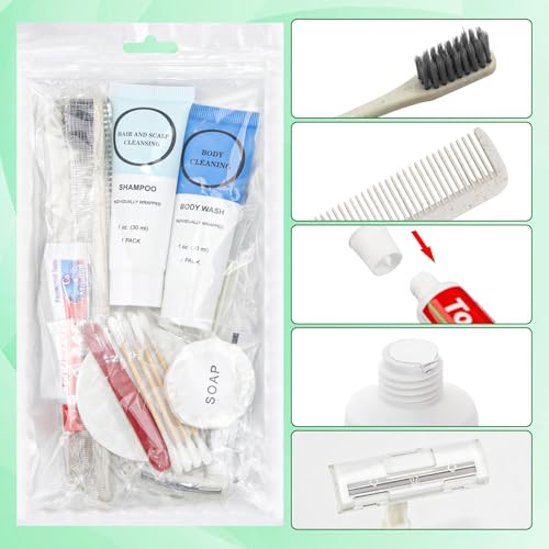 Disposable Travel Toiletry Kit Set - 100 Count Hygiene Essentials