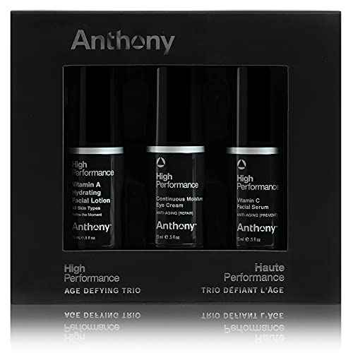 Anthony High-Performance Trio Kit ? Eye Cream (0.5 Fl Oz), Vitamin C Facial Serum (0.5 Fl Oz), and Vitamin A Hydrating Facial Lotion (0.5 Fl Oz) ? Anti-Aging Skincare for All Skin Types