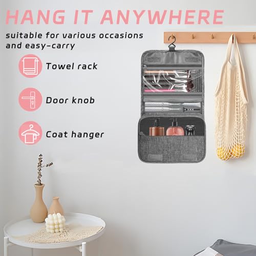 Hanging Toiletry Bag with Hook, Waterproof Travel Organizer