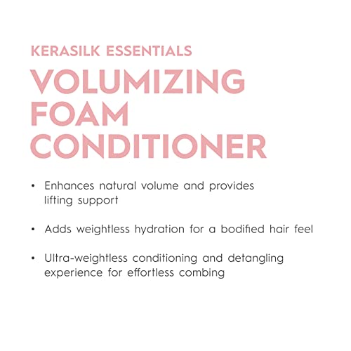 KERASILK Volumizing Foam Conditioner | Provides Weightless Hydration | Enhances Volume | Detangles | For Fine, Limp, Flat Hair | 150ml