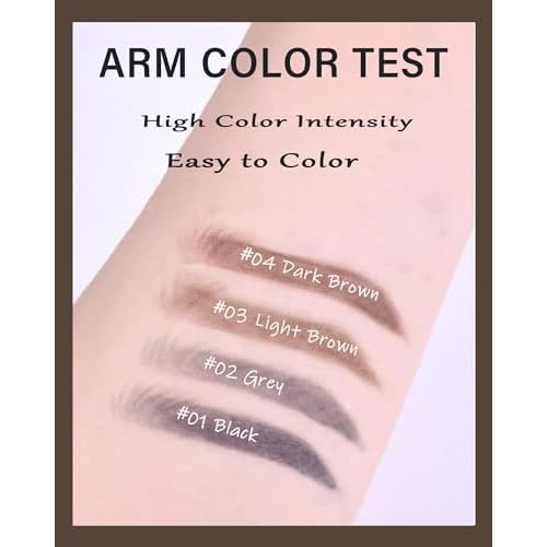 3 Pcs Waterproof Eyebrow Pencil Set,Gray Ultra Slim Eye Brow Pencil for Women with Brows Brush&Razor,Professional Brow Micro Retractable Long Lasting Gel Pen Shaping&Filling Brows Makeup - 02