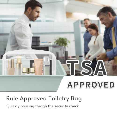 16 Pieces Clear Makeup Bags Bulk, TSA Approved Toiletry Bags Travel Pouch, Waterproof PVC Plastic Small Clear Cosmetic Bags with Zipper for Organizing (White Border)