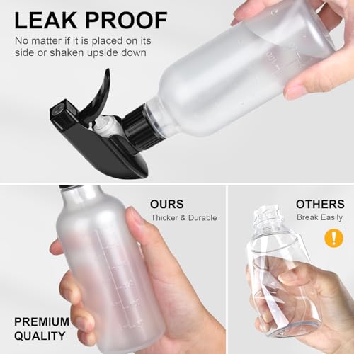 Bealee Spray Bottles 2 Pack, 10 Oz, Mist & Stream, Heavy Duty Spraying Empty Water Sprayer Bottle, BPA Free Plastic Refillable Containers for Cleaning Solutions, Planting, Hair with Measurement