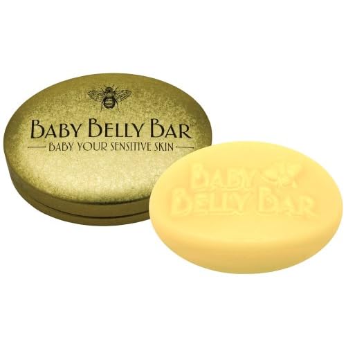 Honey House Naturals Baby Belly Bar Solid Lotion Bar, New in Gold Tin Case, 1.7 oz