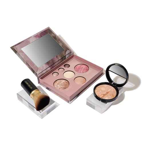 LAURA GELLER NEW YORK Baked Starter Kit: Fair, Best of the Best Full Face Palette + Baked Balance-n-Brighten Powder Foundation + Retractable Angled Kabuki Brush Set