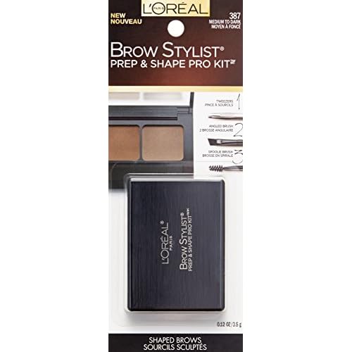 L'Or?al Paris Brow Stylist Prep and Shape Pro Brow Kit, Medium To Dark, 0.12 oz.