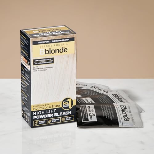 Blonde to Dark Brown Hair Lightener Powder - Lifts 6-9 Shades, 4 Sachets