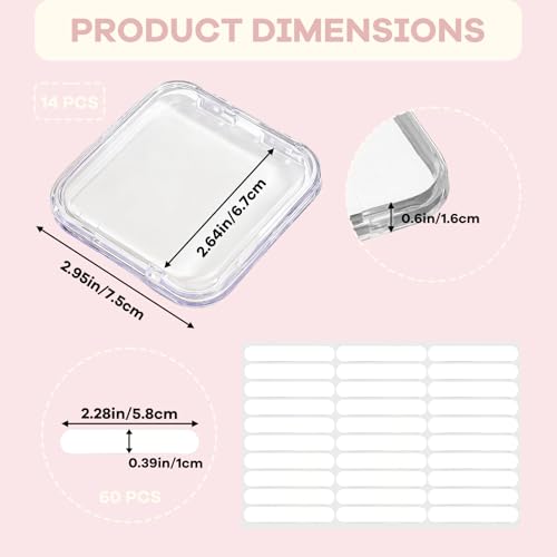 Press On Nail Storage Cases with Double Sided Tape - 14Pc