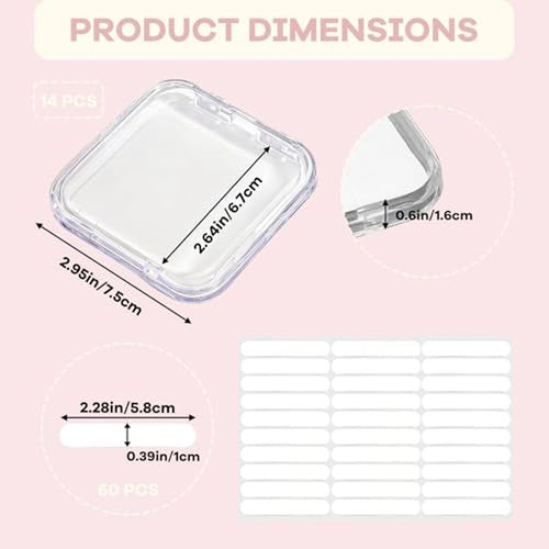 14-Piece Press On Nail Organizer Case with Double Sided Tape