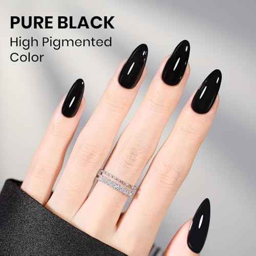 Beetles Black White Gel Nail Polish Kit - 2 Colors Hema Free Soak Off UV Gel Polish Set Same Color Same Bottle Design Manicure Salon DIY at Home for Women