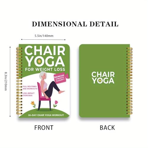 Chair Yoga for Seniors Over 60 Green Book & Chart - Weight Loss & Toning Exercises