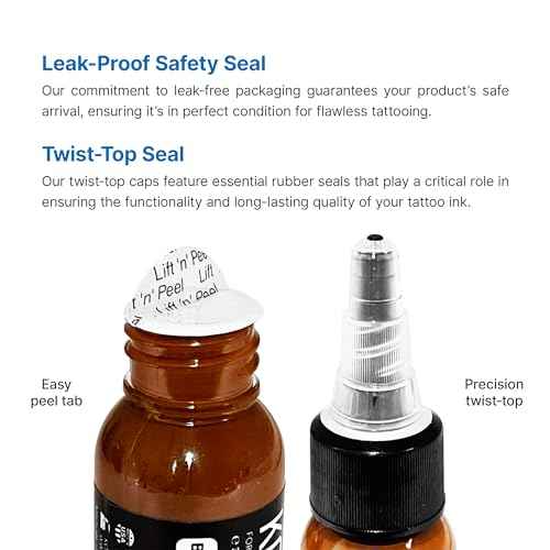 Tattoo Ink, Premium Quality, Precision Medium Viscosity, Rich Hue, Quick Healing, Acrylic-Free, Water-Based, Ready-to-Use Ink for Precision Tattooing (36 Color Pack, 0.5 oz)