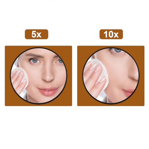 5X 10X Magnifying Mirror 4-Pack with Suction Cups