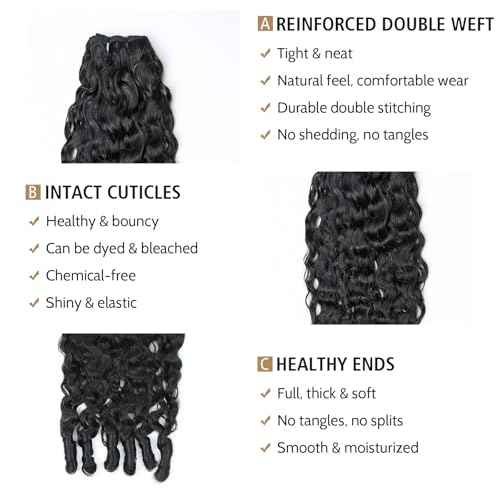 Wequeen 16A Burmese Curly Human Hair Bundles 18 20 22 Inch 100% Unprocessed Brazilian Virgin Hair Quick Weave Bundles Human Hair Extensions Real Human Hair, Natural Black
