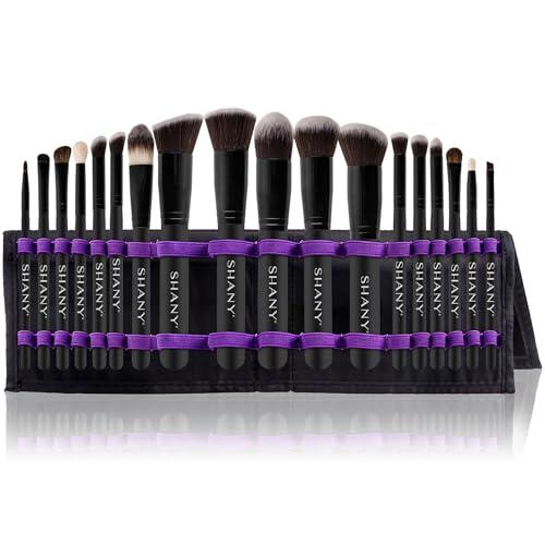 SHANY Makeup Brushes Artisan Easel Elite Cosmetics Make up Brush Set, Complete Kabuki Makeup Brush Set with Standing Convertible Makeup Brush Holder Storage - 18 pcs