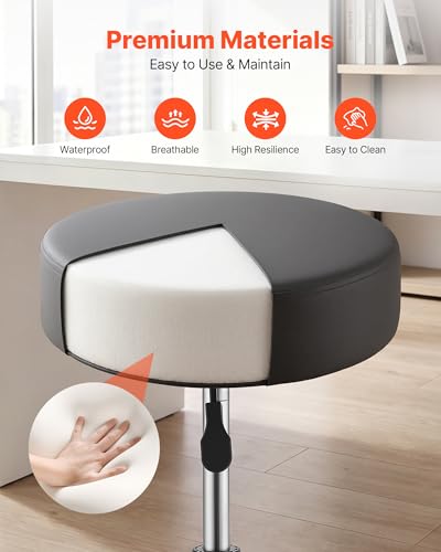 VEVOR Rolling Stool with Wheels, 500 lbs Capacity, Height Adjustable