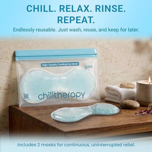 Cooling Eye Mask - Reusable Gel Eye Pads for Puffy Eyes, 2 Pack