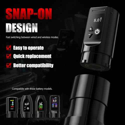 Xnet Moteng Tattoo Machine - Tattoo Gun with 2400mAh Digital LED Display Power Supply Coreless Motor for Professional Tattoo Artists