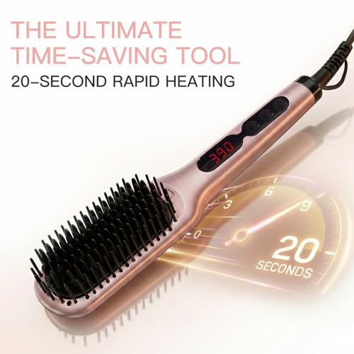 MegaWise Ionic Hair Straightener Brush – All Hair Types