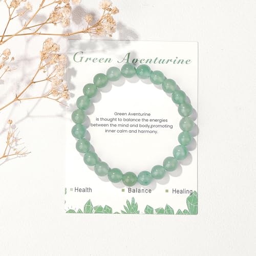 Jade Bracelet for Women 8mm Green Aventurine Bracelets Jade Bead Bracelet Women's Stretch Bracelets Green Jade Bracelet Jade Jewelry for Women Girls