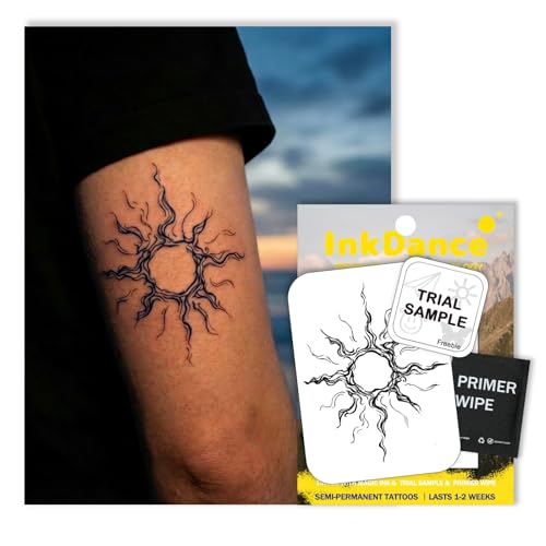 Void Sun Temporary Tattoo | Waterproof Plant-Based Ink, Lasts 1-2 Weeks