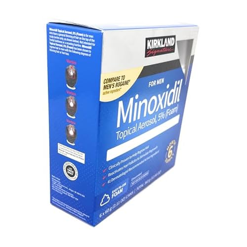 Kirkland Signature Hair Regrowth Treatment Minoxidil Foam for Men, 2.11 oz, 6 Count (6 Month Supply)