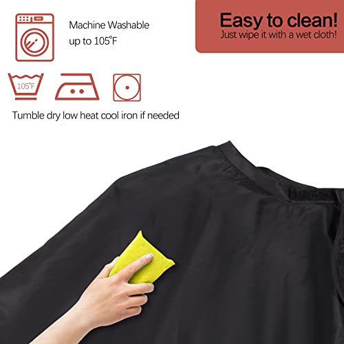 Short Barber Cape Salon Apron for Hair Cutting Dye Coloring - Black - 1